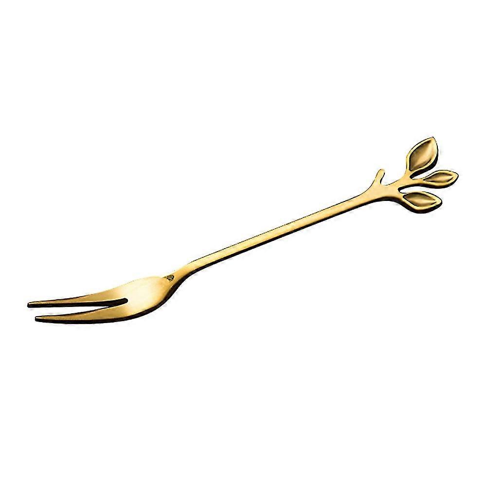 Creative Leaf Stainless Steel Coffee Mixing Spoon Fruit Fork Kitchen Flatware