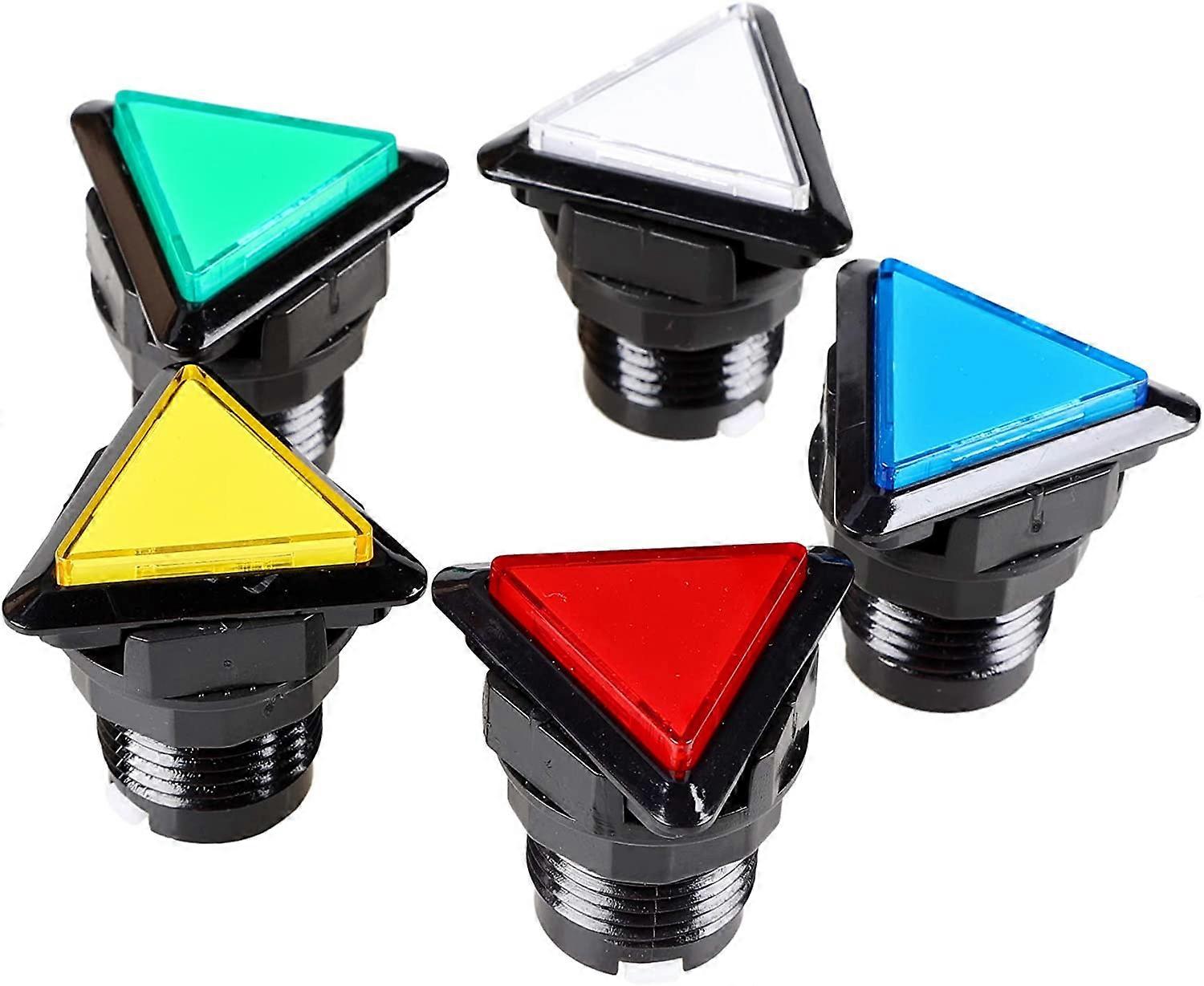 5 Arcade Buttons Triangular LED Lighted Pushbutton Switches for Arcade Slot Machine Games
