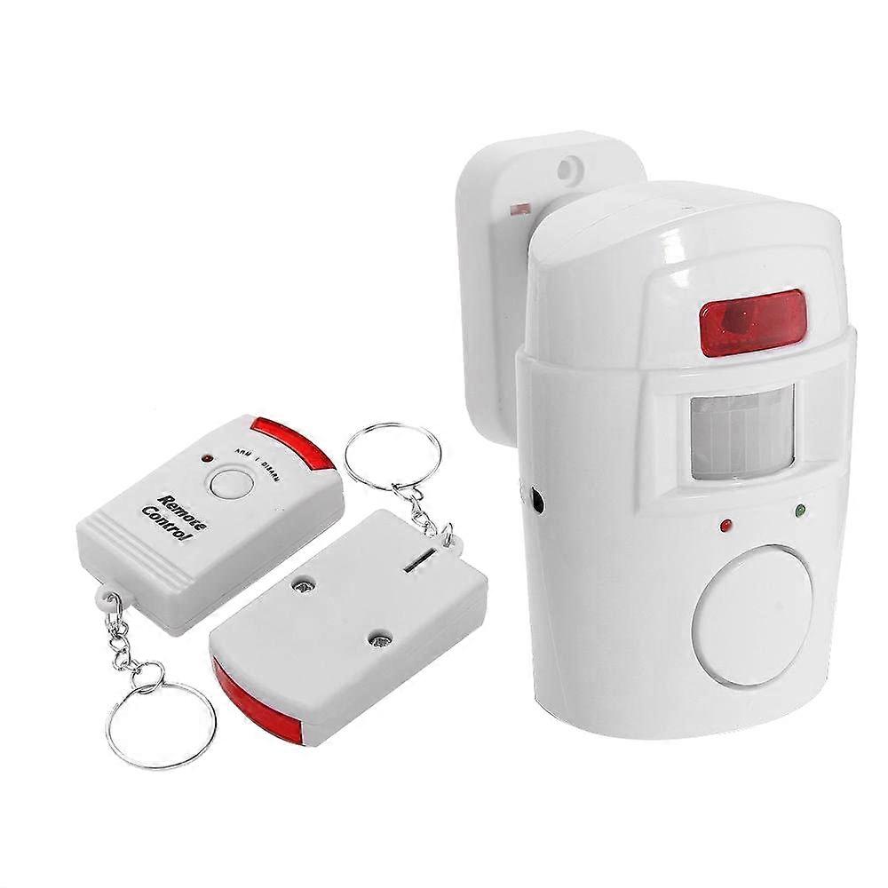 Infrared Motion Sensor Alarm - Burglar Alarm with 2 Remote Controls, Suitable /Garages/Shops