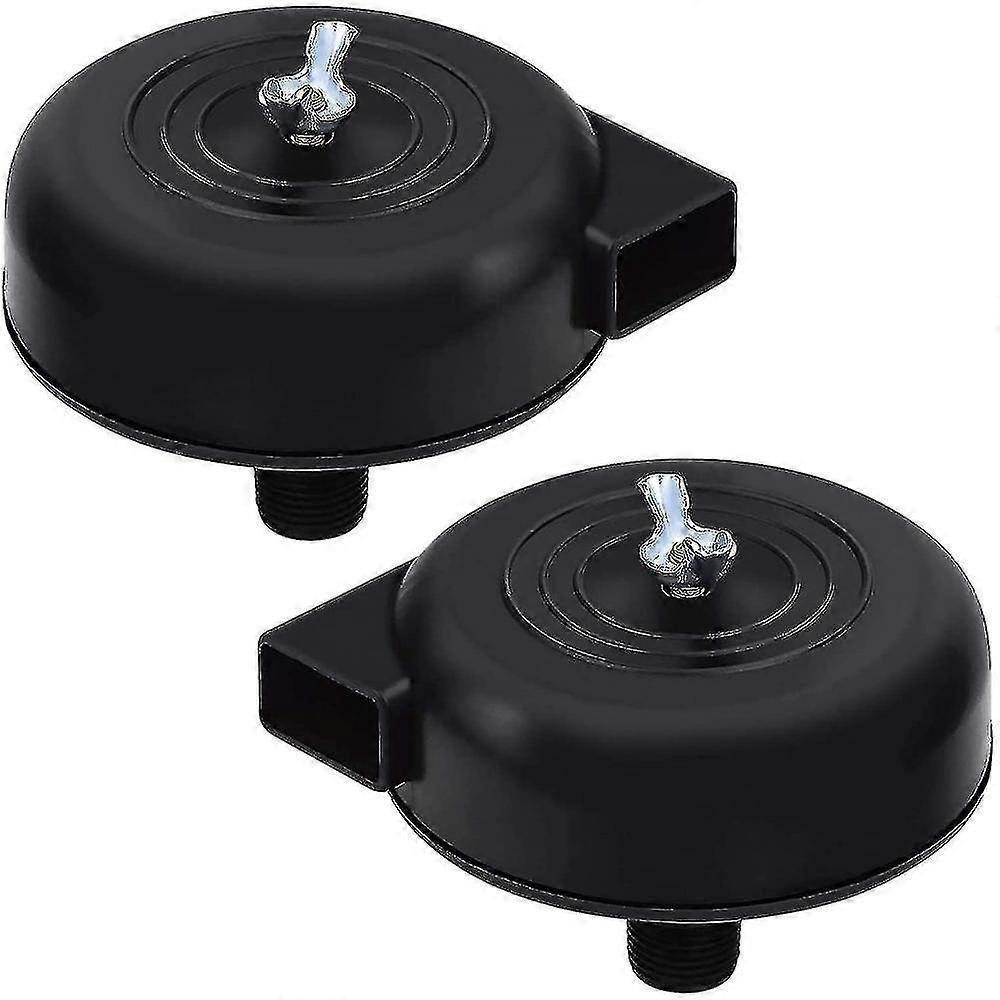 2 stuks compressorfilter, 16 mm 3/8pt buitendraad stille compressor voor luchtcompressor (zwart) KIC NIE