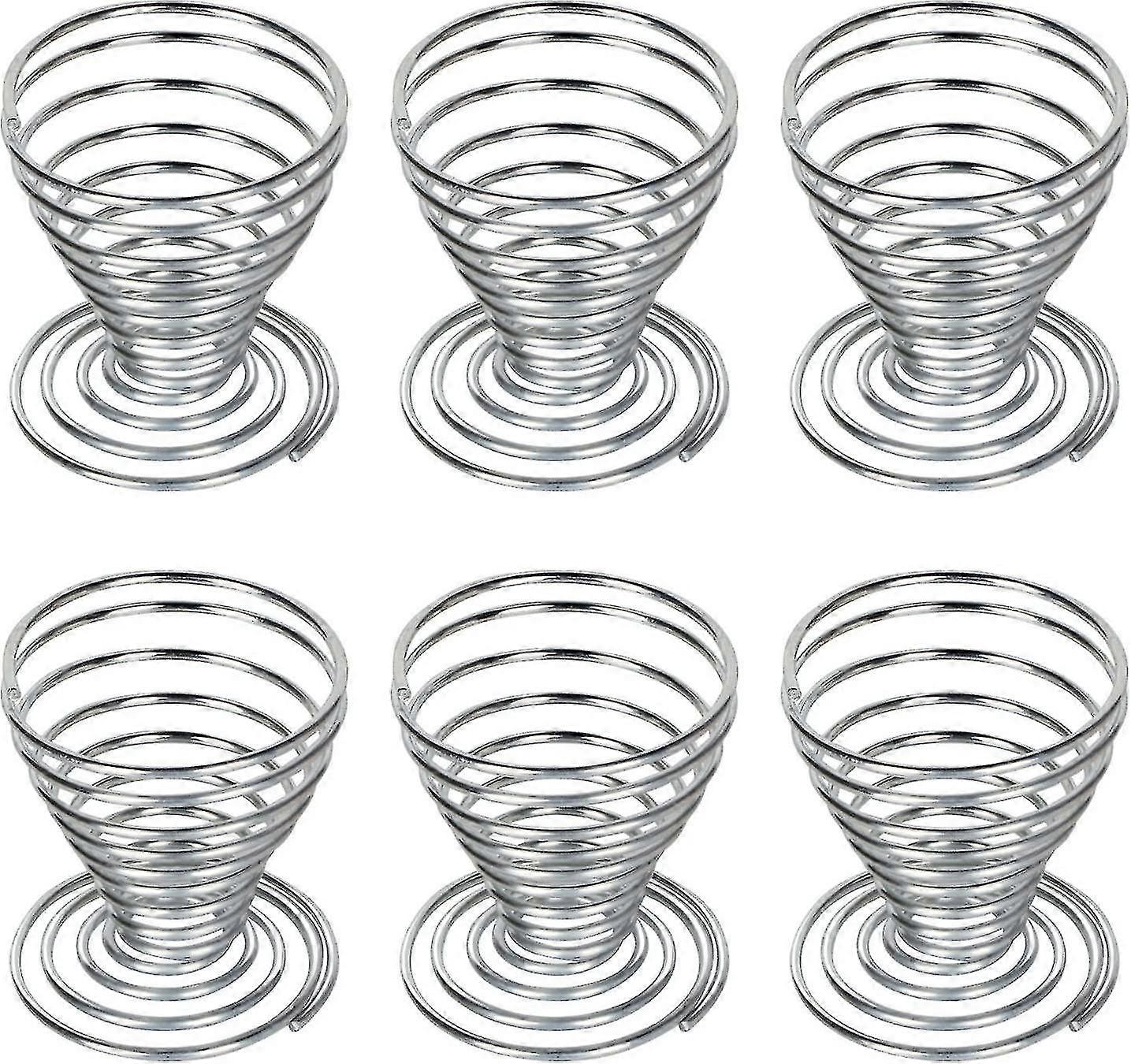 6 x edelstahl eierbecher stahldraht spiralfeder