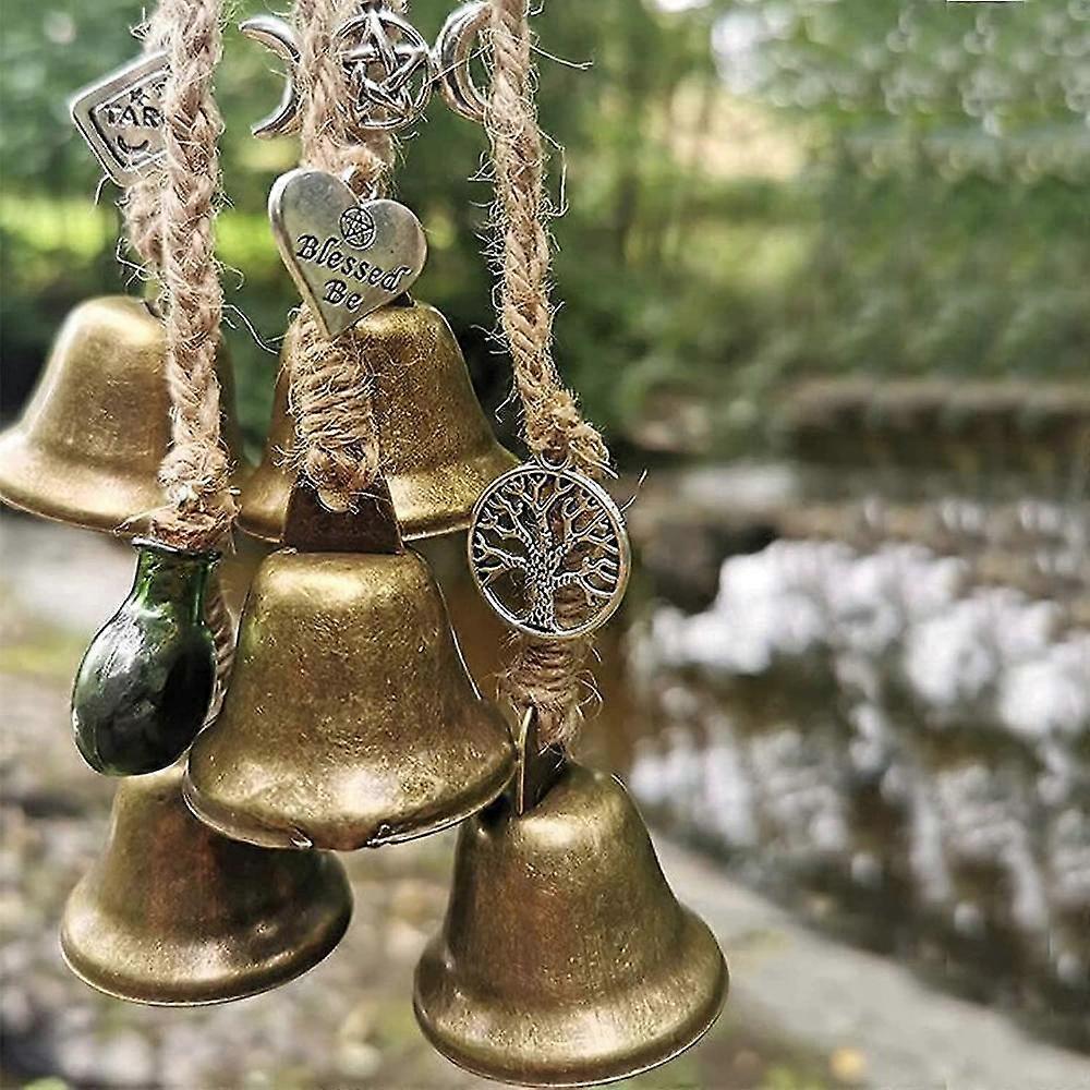 Cadılar Çanları, Kapı Koruma Cazibesi, Boho Rüzgar Çanları Sundurma, Bahçe, Pencere İçin Asılı Süsler (1set-48mm) WYT