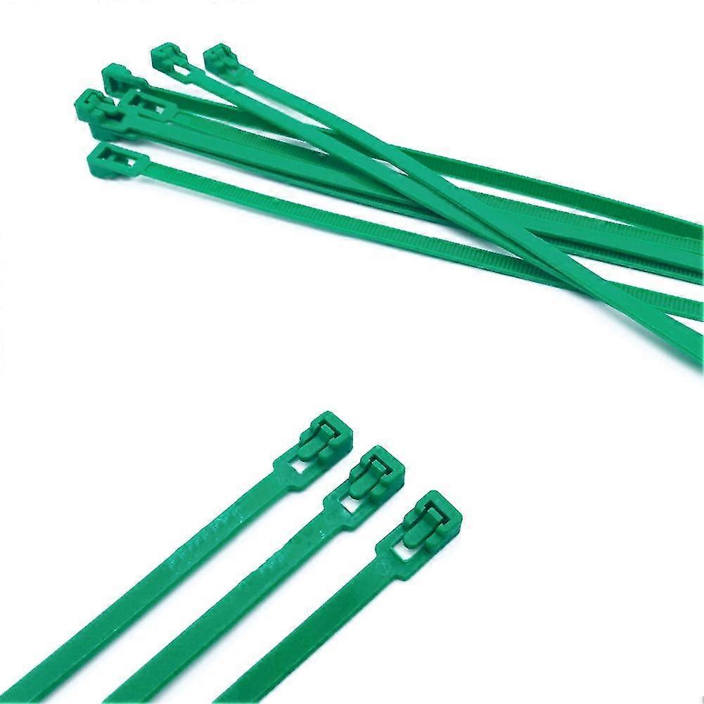 200mm Releasable Cable Ties Colored Plastics Reusable (Green)