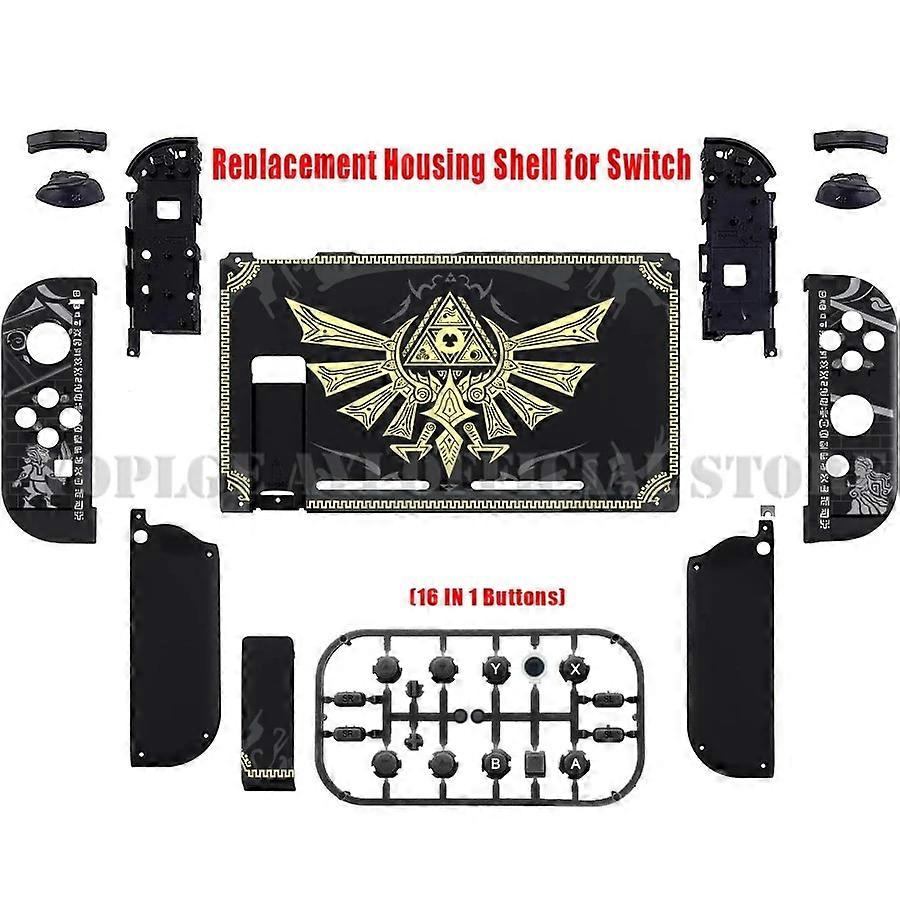 Soft Touch Grip Back Plate + Joycon Controller Housing Shell Case with Full Buttons for Nintendo Switch Game Console Accessories