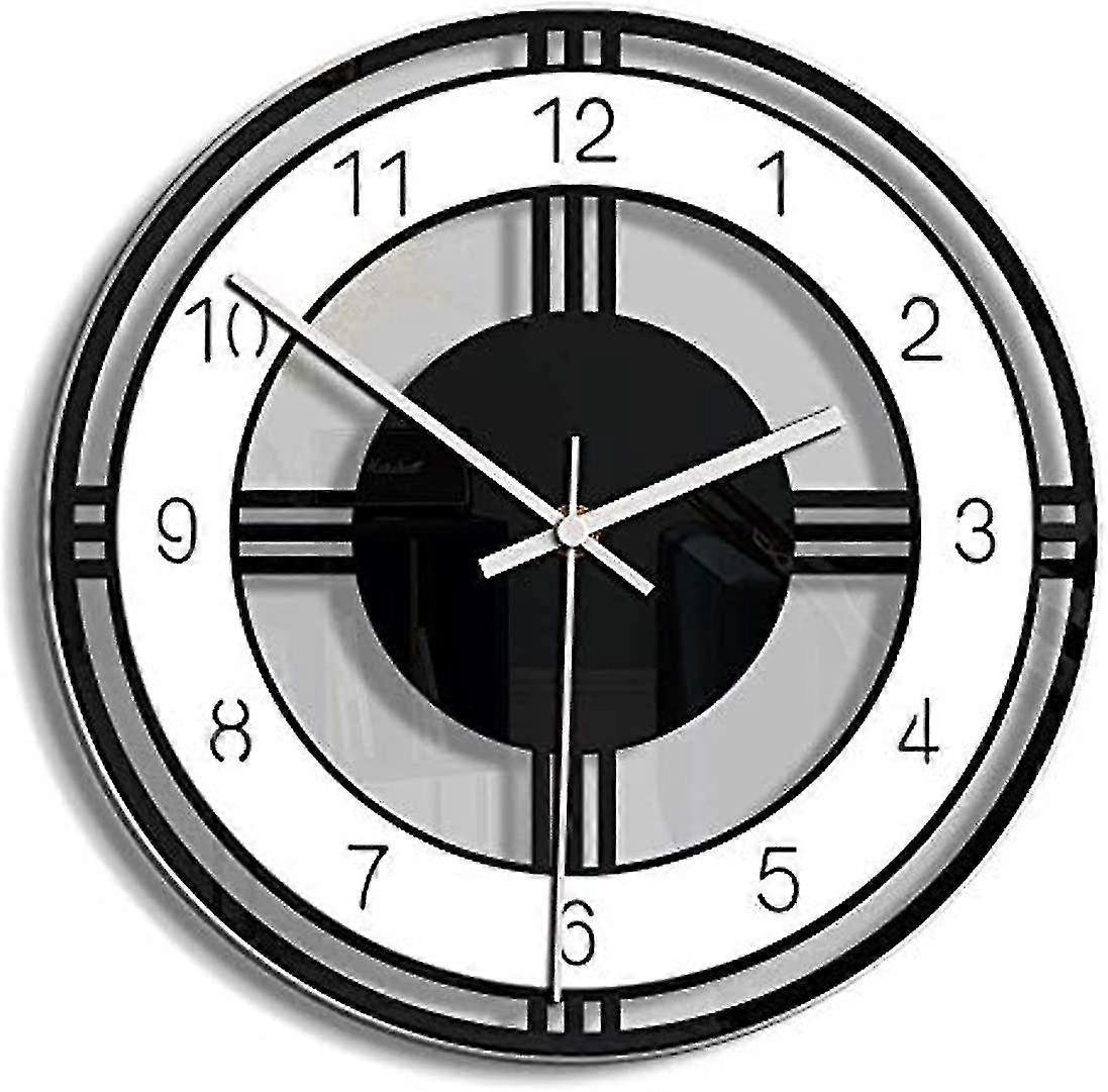 Silent Wall Clock, 11 Inch Non Ticking Acrylic Irregular Round Wall Clock
