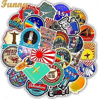 50pcs Retro Outdoor Travel Graffiti Stickers Sign Building Stickers ...