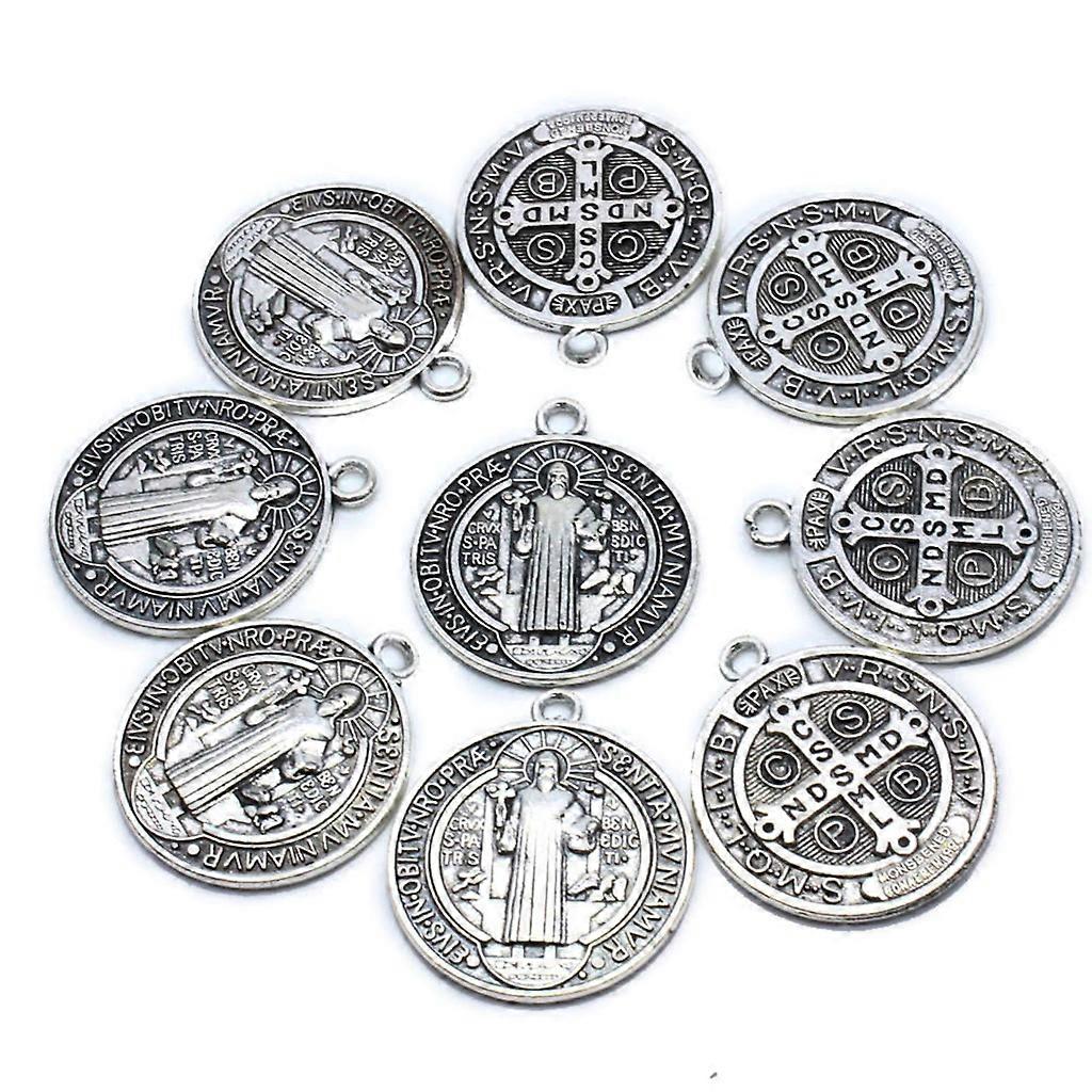 Collier Médaille Saint Benoît - Acier Inoxydable 25 Mm