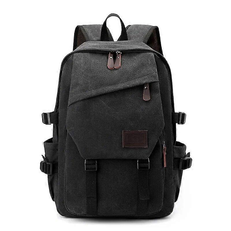 Olylan New Canvas Backpack Men's Backpack High Capacity Student backpack Commuter backpack 15.6-inch Computer Bag