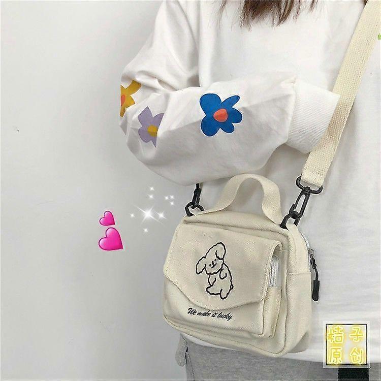 2021 New Canvas Small Fresh Ladies One-shoulder Diagonal Bag Multifunctional Fashion Cartoon Print All-match Package