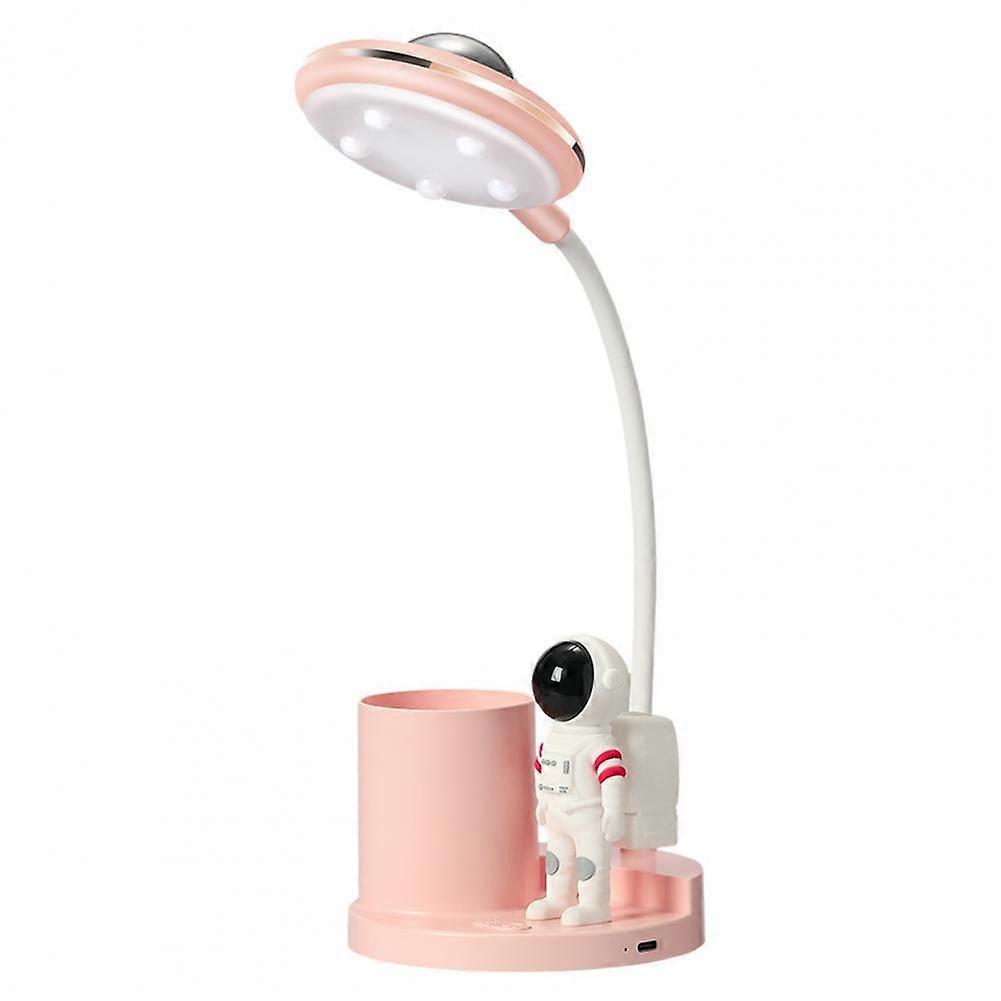 Cartoon Astronomer Desk Lamp with Pen Holder, Adjustable LED Reading Light, Eye Protection, Bedside Lamp, Gift, 1 Set