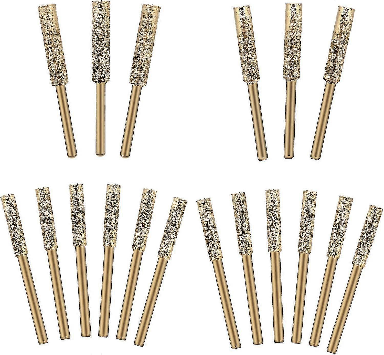 18pcs Diamond Chainsaw Sharpener Burr Stone Sharpening Tool-4mm, 4.8mm 5.5mm