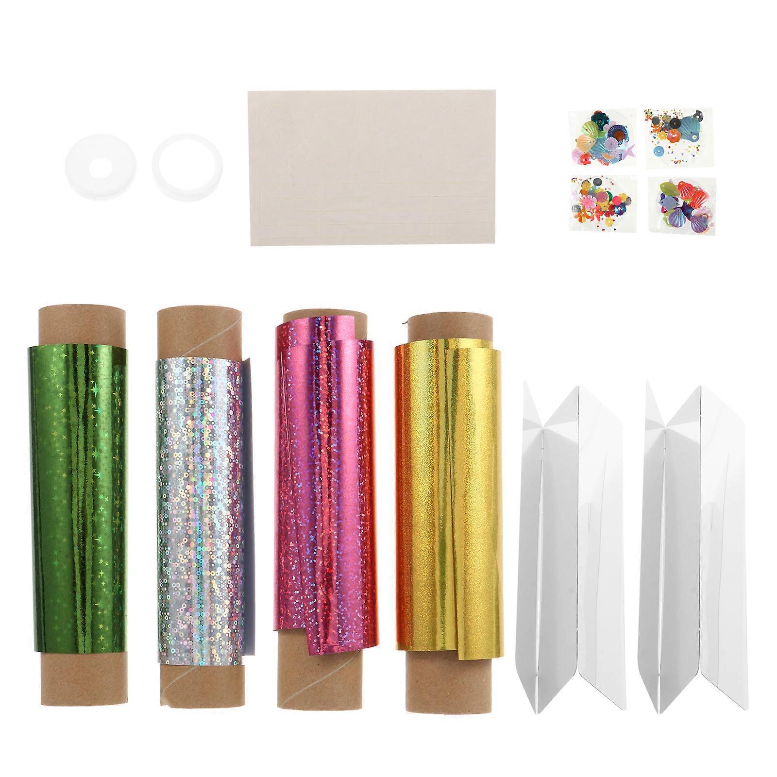 1 Set 4 Bags DIY Homemade Kaleidoscope Material Kit for Children (Random Color)
