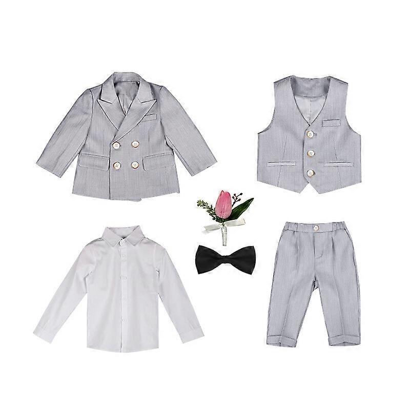 Boys Formal 6pcs Slim Fit Suits, For Wedding Party