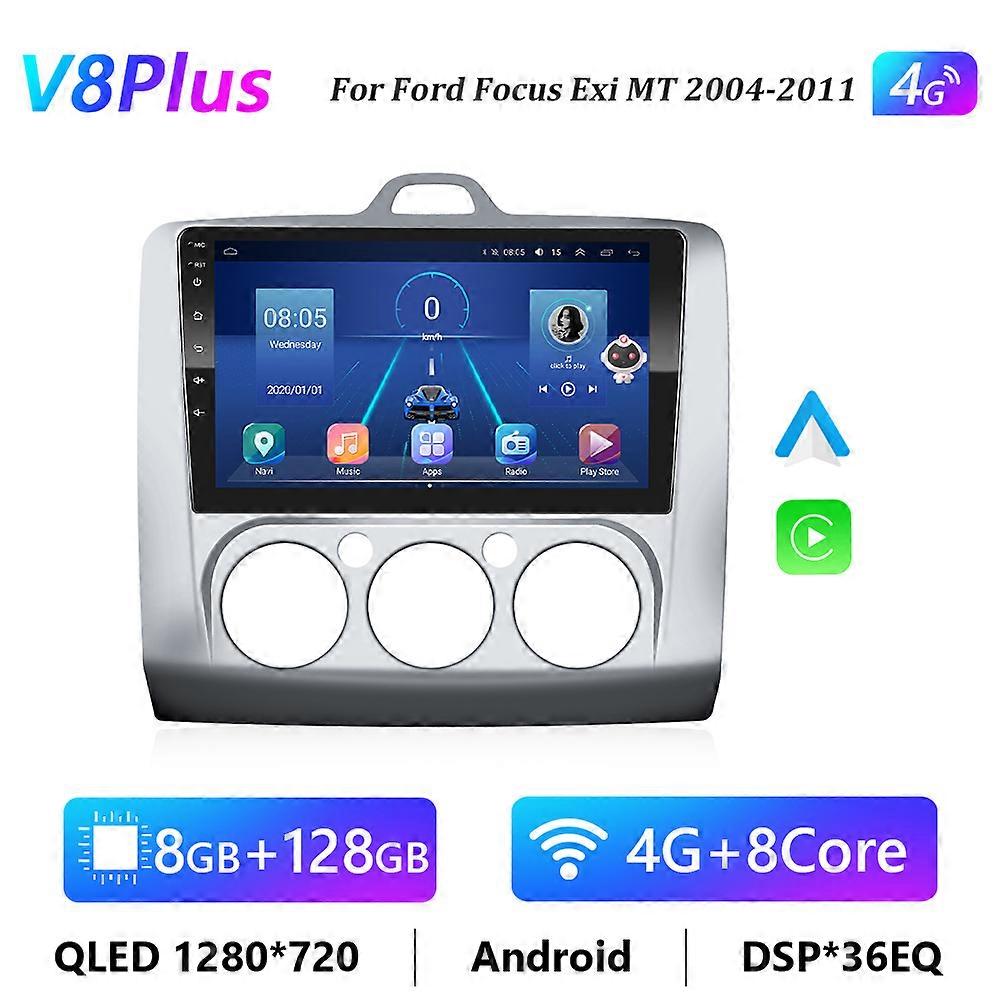 Podofo Android 2 Din Car Radio For Ford Focus Exi MT 2004-2011 9 Inch Carplay Multimedia Player GPS Navigation Stereo Receiver