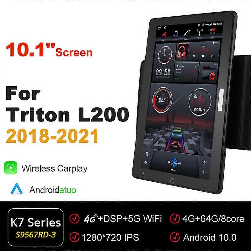 1920*1080 IPS DSP Android 10.0 for Mitsubishi Triton L200 2015-2020 Car Radio Video Audio13.3'' Rotatable 6G 128G Tesla Style