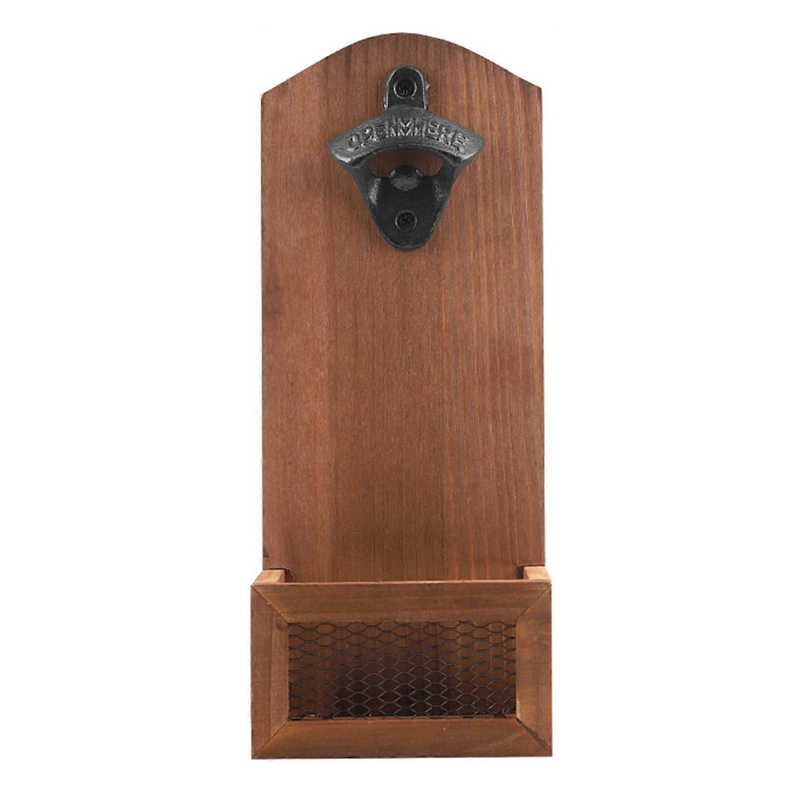 Bottle Opener Retro Labor-saving Iron Vintage Wooden Beer Opener Supplies for Home