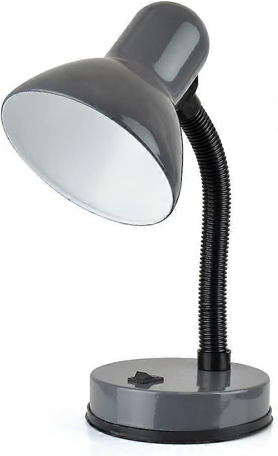 35w 'Classic' Flexi Desk Lamp with Versatile Flexible Neck - Integral On/Off Switch - Approx. 34cm Height - L958GR - Anthracite Grey