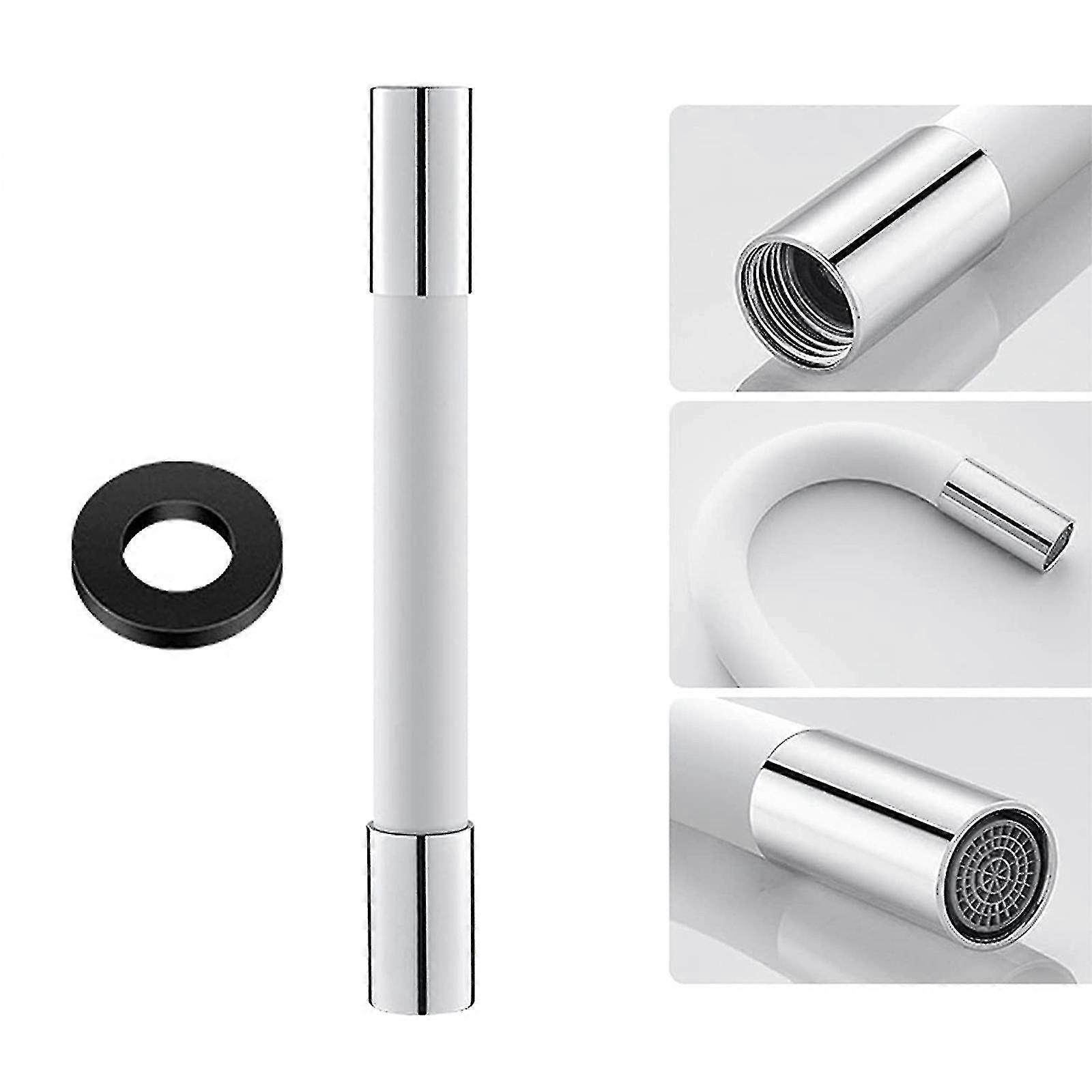 Universal Foaming Extension Spout Pipe For Bathroom Shower Faucet - White