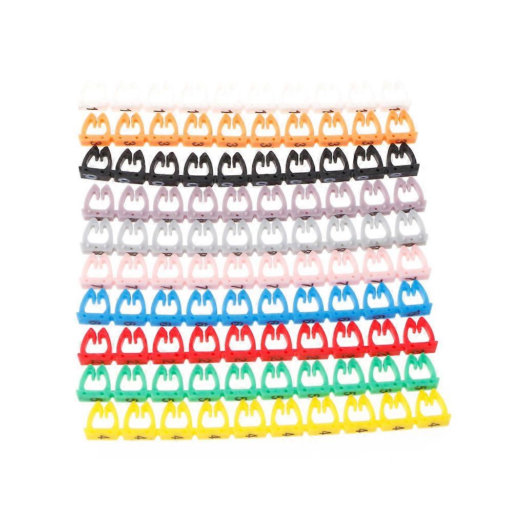 100Pcs/Set Colorful Numeric Cable Label Mark For RJ45 RJ11 RJ12 Network Cables