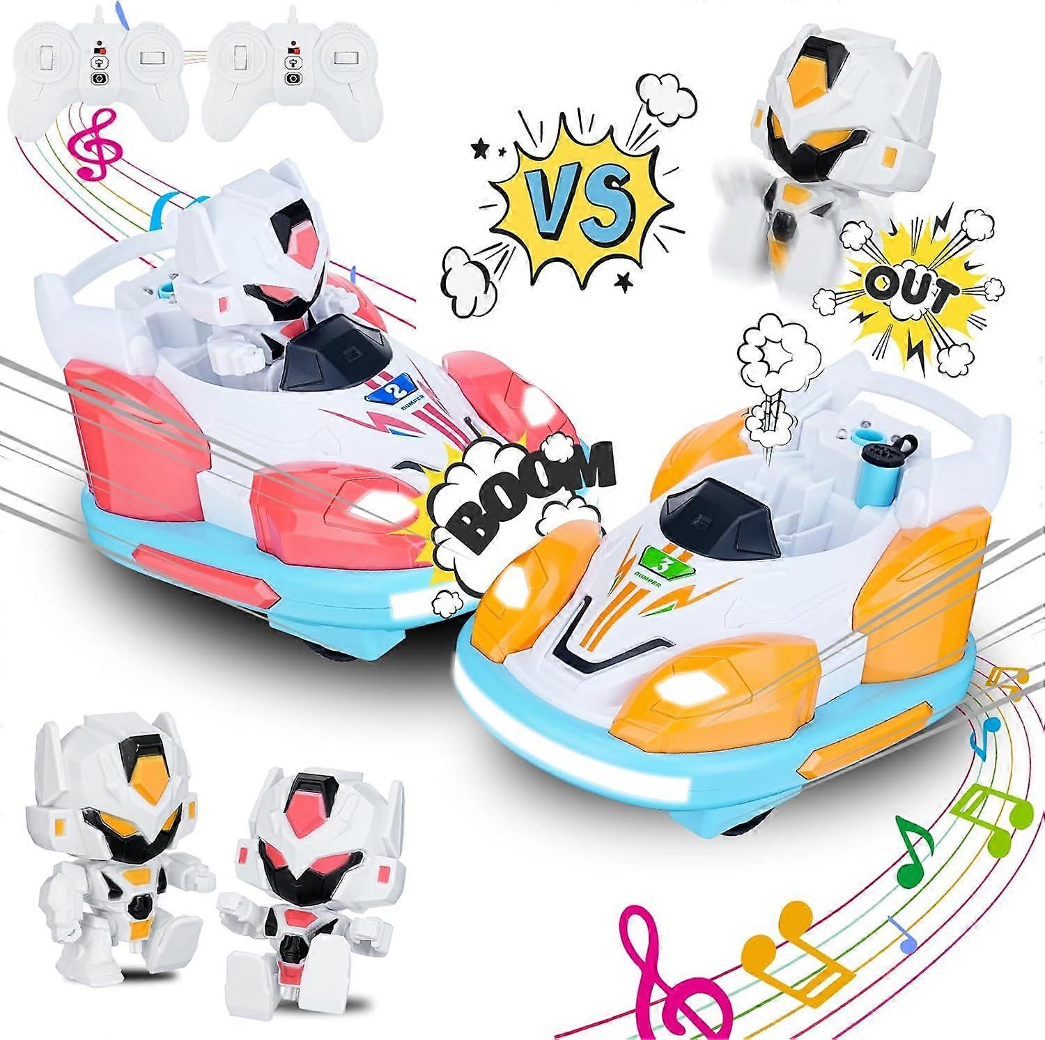 2Piece Remote Control Bumper Car Toy with Ejectable Doll, Music, and Drift Function RC Car for Kids
