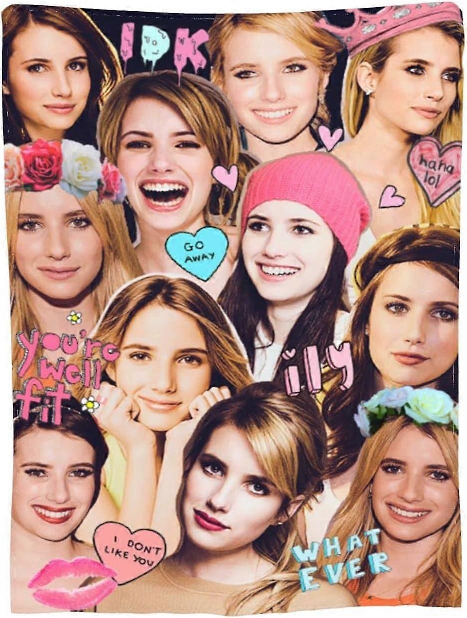 Throw Blanket for Couch Sofa or Bed, Emma Brooke Roberts Soft Fuzzy Plush Blanket, Luxury Flannel Lap Blanket, Super Cozy and Comfy for All Seasons