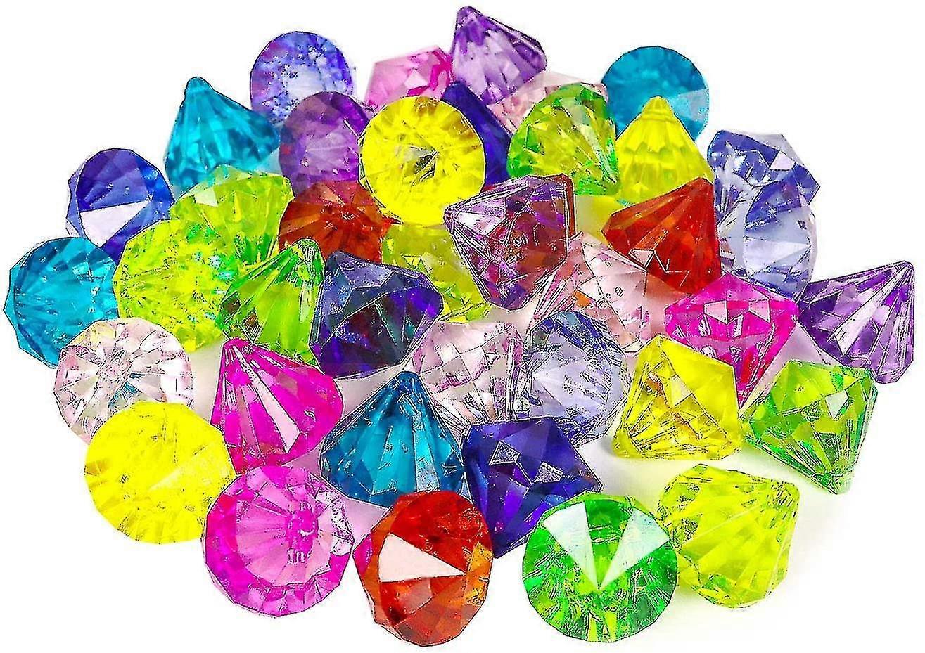 Acrylic Diamond Gems, Multicolor Gem Stones For Kids, Party Pirate Artificial Jewels Treasure For Home Decoration