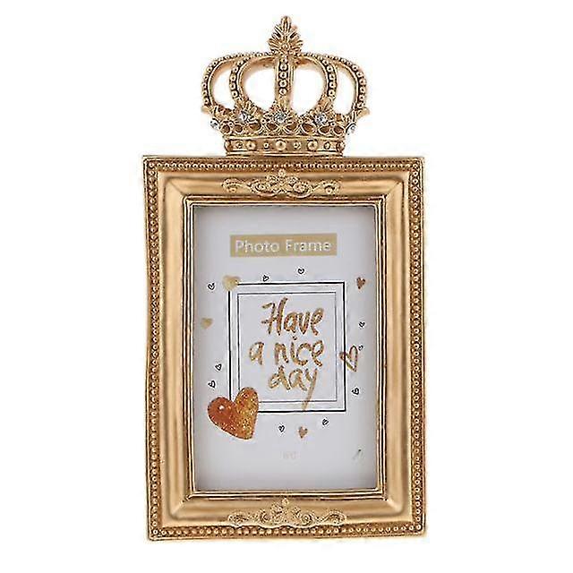 6 Inch Luxury Baroque Style Golden Resin Photo Frame Frame With Stand