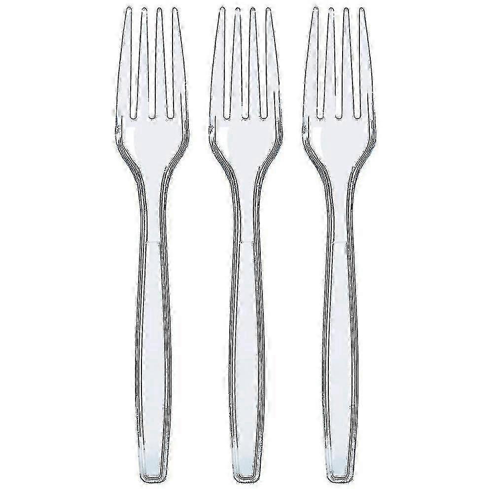 100 Pcs Clear Forks Duty Reusable