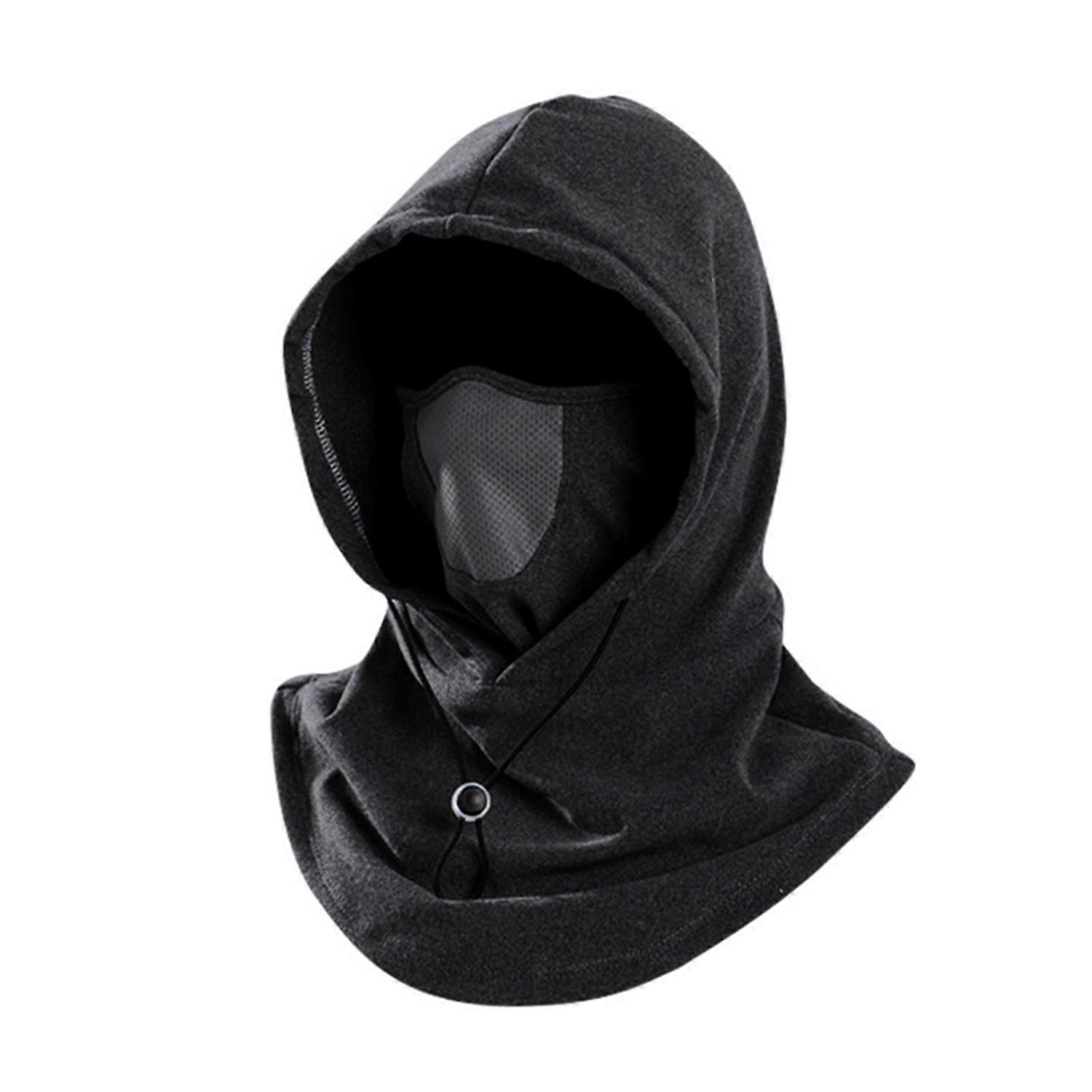 Cycling Headgear with Front Cover Windproof Drawstring Sunscreen Dustproof Full Protection Knit Cap