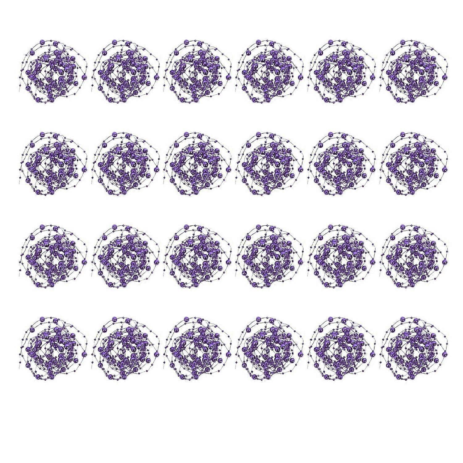 24 Pcs Artificial Pearl Bead Strings Vases Filler Beaded Strings Candle Cup Fillers Decorations for