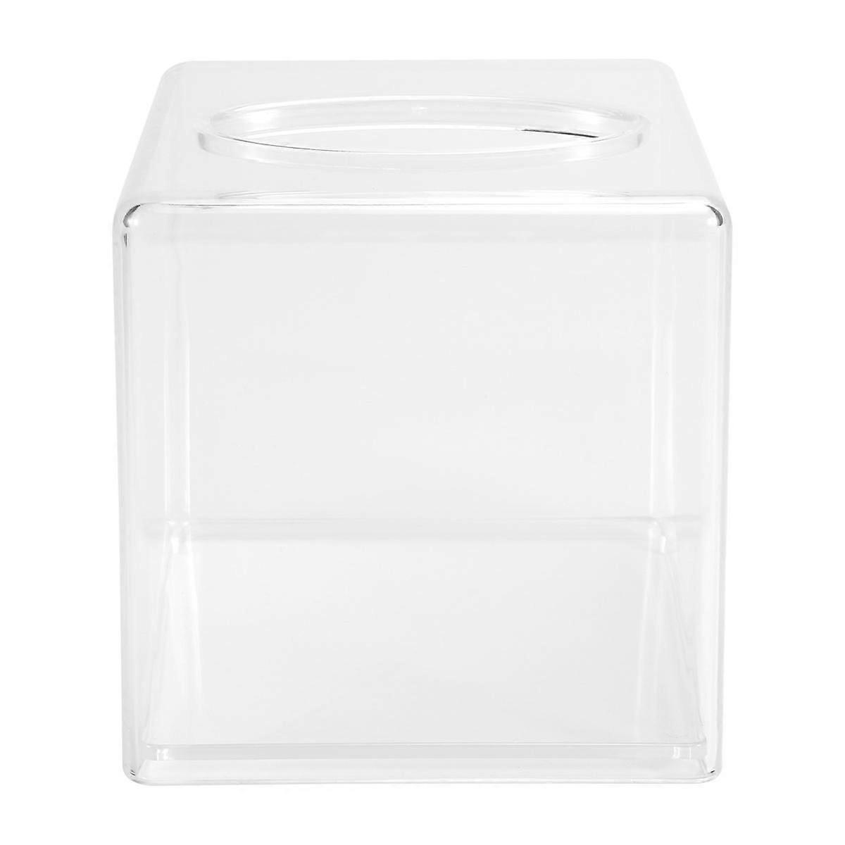 Clear Acrylic Tissue Box Holder with Cover Tissue Dispenser Box Case for Countertop,Clear Plastic D
