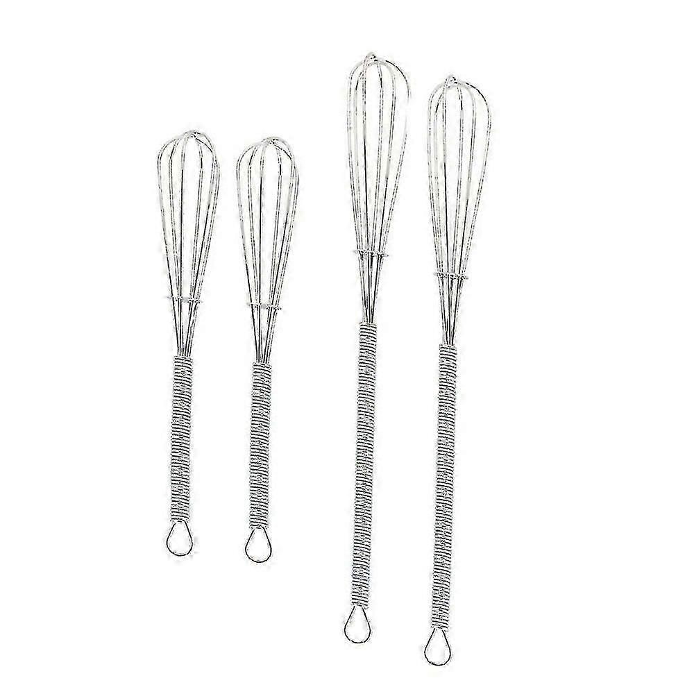 4 Sets Of Spring Handle Egg Beaters, Two Large And Two Small