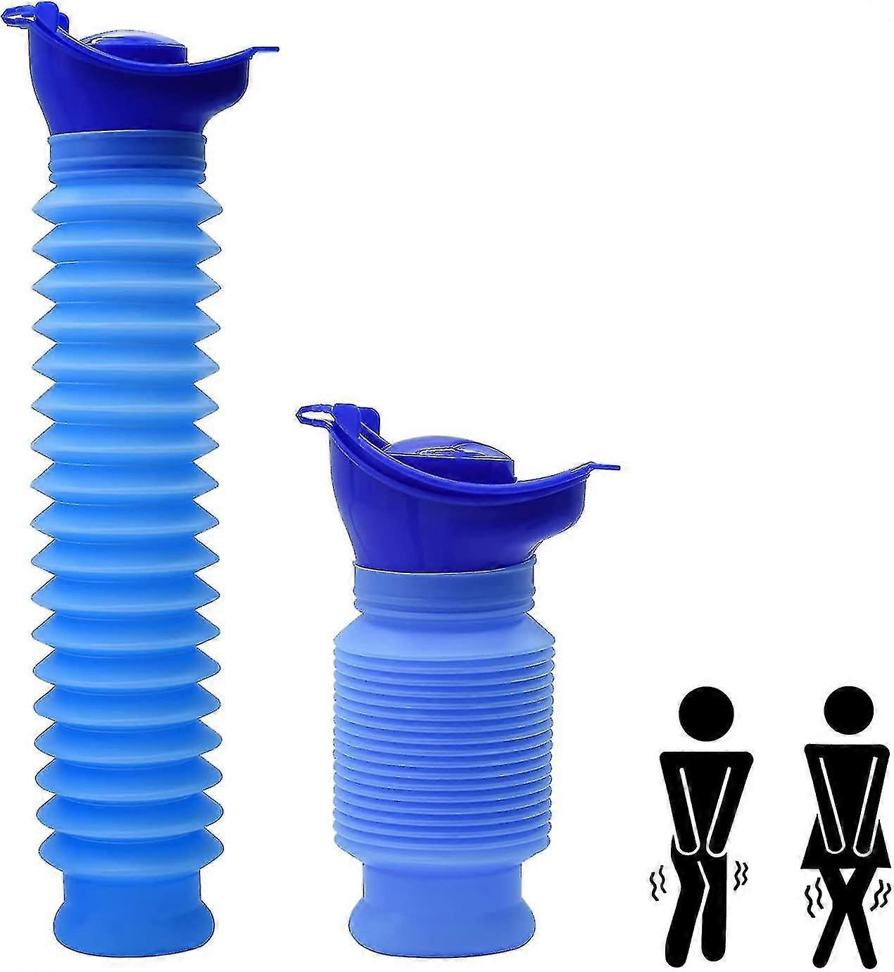 Acil Pisuar, 2 Paket Büzülebilir Pisuar, 750ml Taşınabilir Kişisel Mobil Tuvalet, Kamp Araba Seyahat için Mini Açık Lazımlık İşe Şişesi