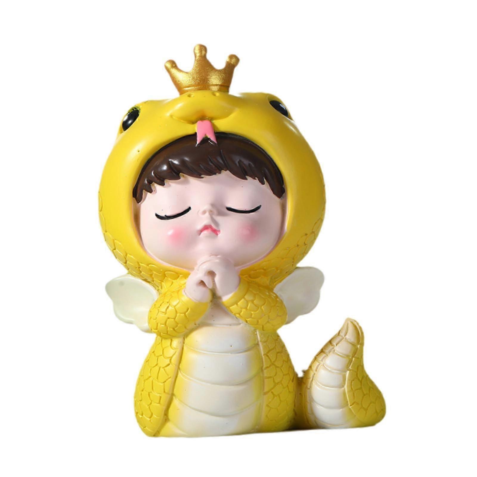Chinese New Year Cartoon Snake Figurine for Car Dashboard Decor Multipurpose Style A