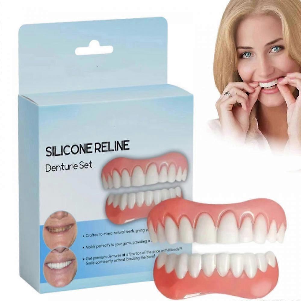 instantsmile Silicone Reline Denture Set, Advanced Denture Reliner Kit, Instant Comfort Fit For Upper And Lower Dentures