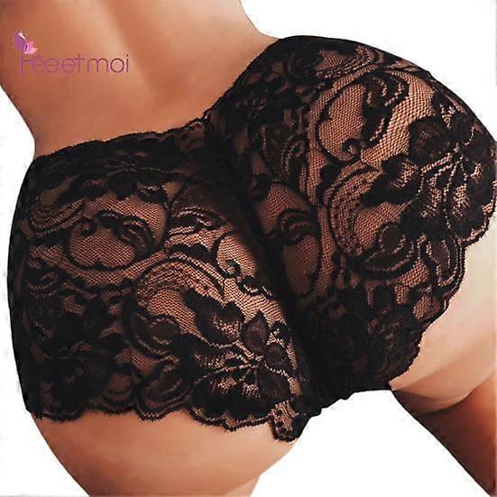 Panties Low Briefs Waist Plus Lace Embroidery See-through Ruffles Sexy Size