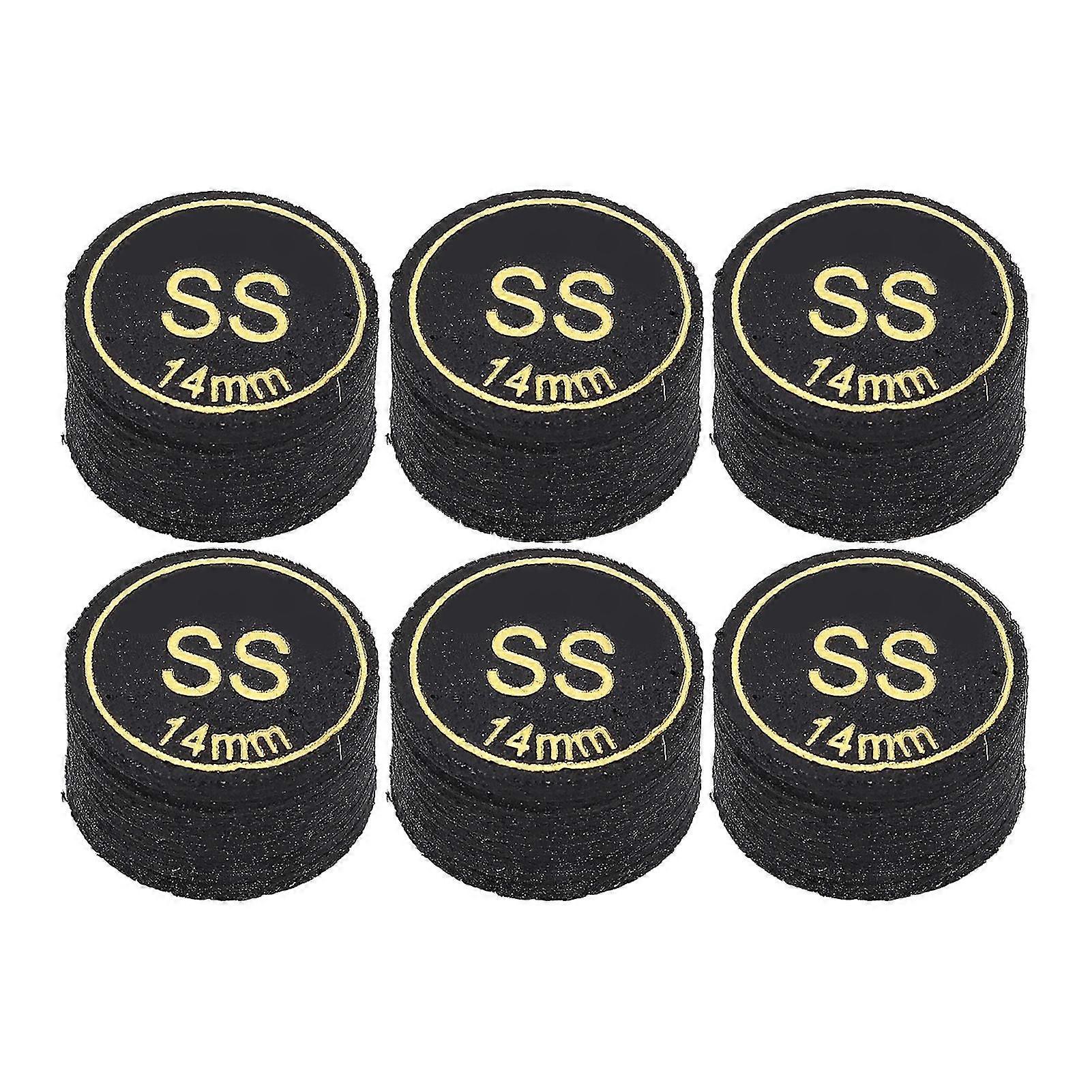 Professional 14mm Multi-Layer Pool Cue Tips - 6pcs Replacement for Pool Cues and Snooker