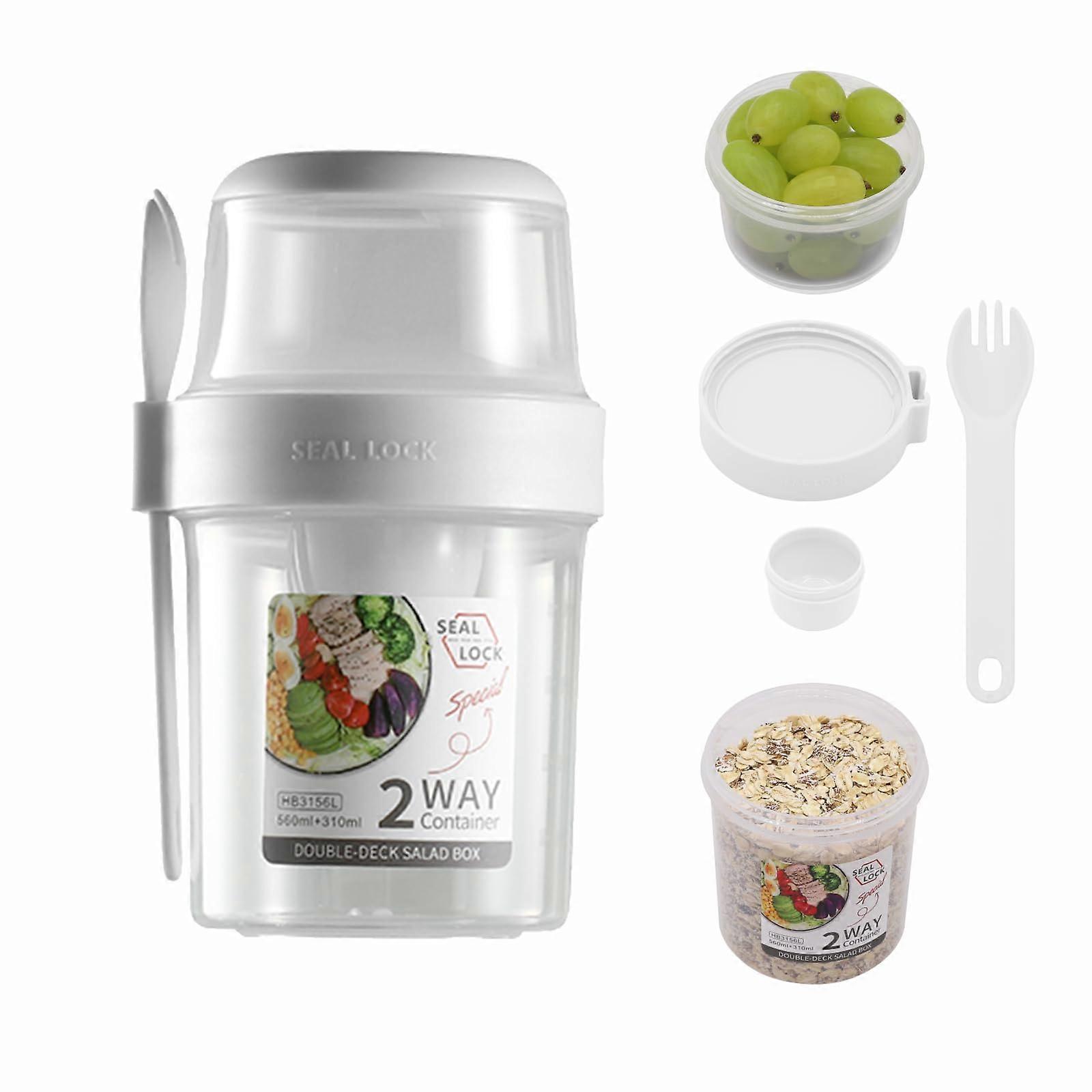 Breakfast On The Go Cups, 29.5oz Salad Yogurt Cereal Containers, Snack Parfait Dressing Holder with Fork