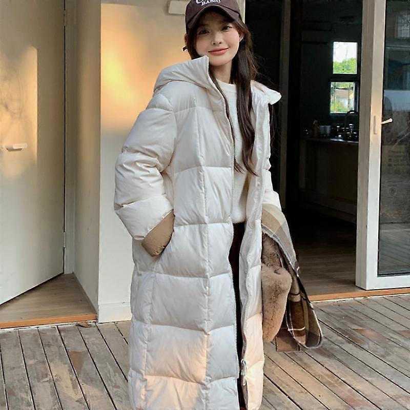 Hgih Quality Fashion Autumn Winter Retro Lazy Style Senior Sense of Loose Down Padded Coat Coat Winter Warm Medium Long Bread Clothing