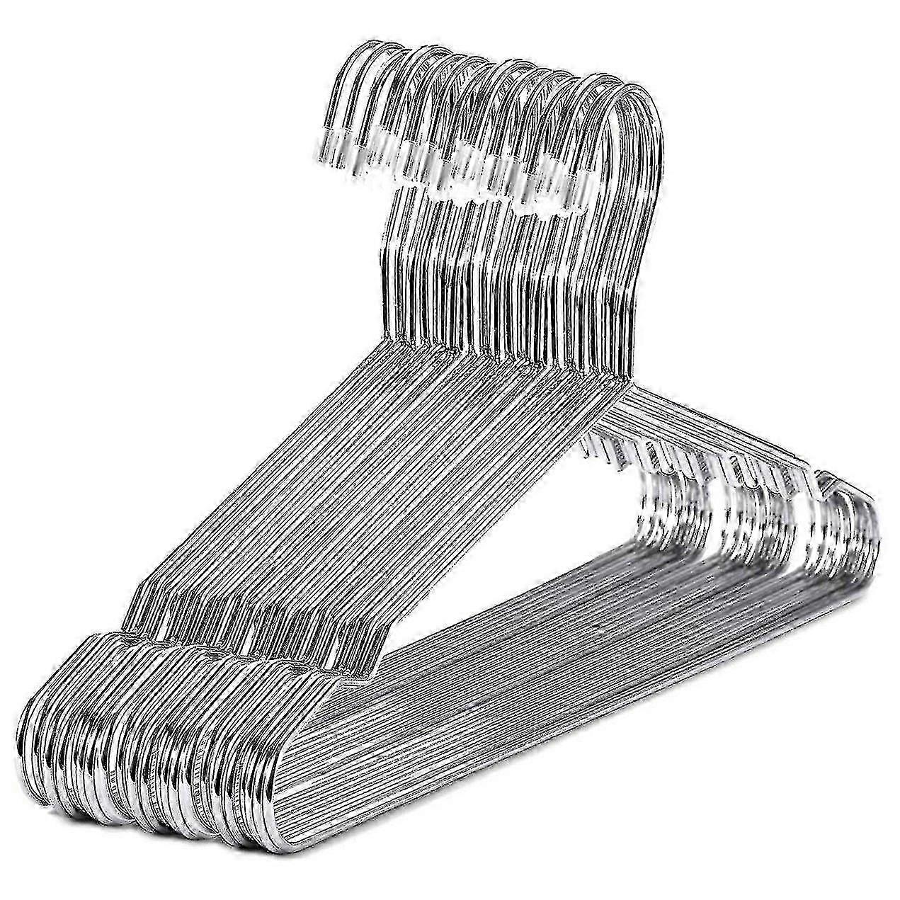 Bøjler Rustfrit stål 40 Cm 20 stk Bøjler Til Tøj Standard Hakket Bøjle Pladsbesparende F54