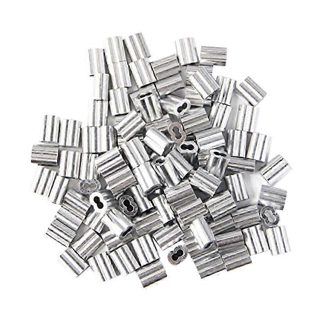 120-pack Aluminum Crimping Loop Sleeve For 2mm Diameter Wire Rope And Cable