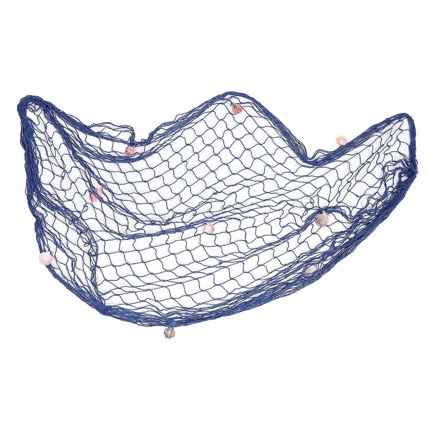 Decorative Fishing Net Cotton Wall Hanging Fishing Net Decor with Shells for Photo Display Frame Bir