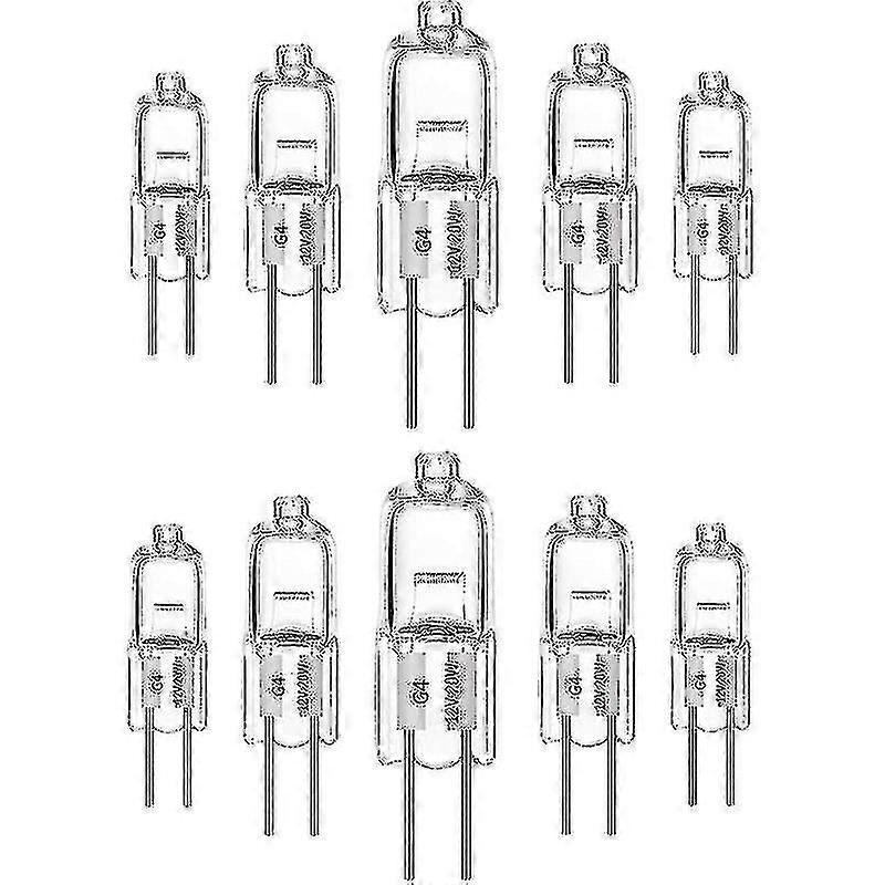 10 Pack G4 Halogen Bulbs 12V 20W Warm White 2700K Dimmable Capsule Light