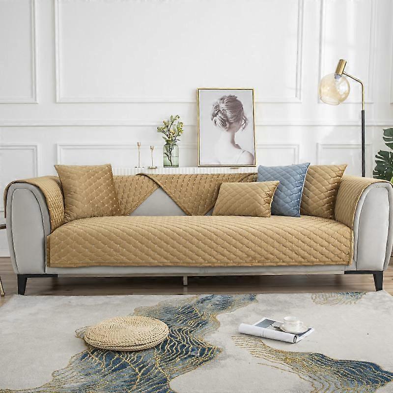 Plush Sofa Cover Solid Color Super Soft Living Room Sofa Cushion Modern Simple Non-Slip Sofa Back Cover Towel Can Be Custom Size