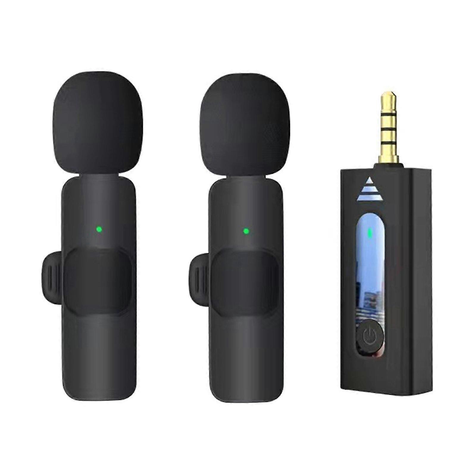 K35 Wireless Microphone Bluetooth-compatible for Live Broadcast 3.5mm Lavalier Mic Single/Two Microphones with Receiver