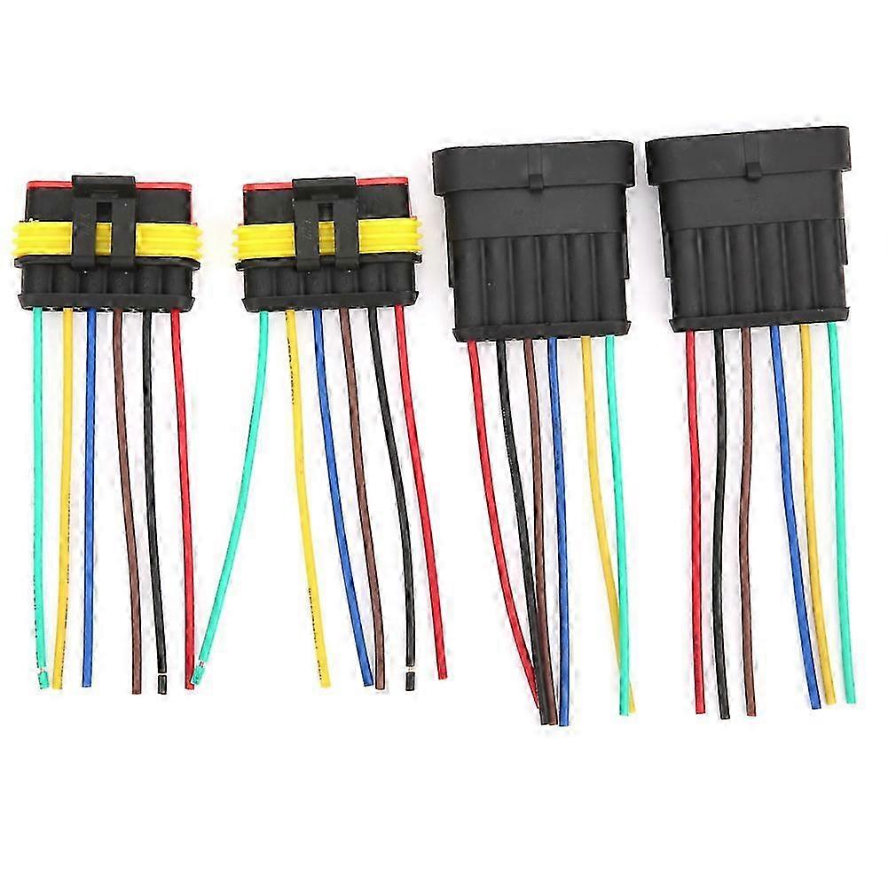 2 Sets 4/5/6 Pin Car Waterproof Electrical Connector Plug with Wire Cable6P