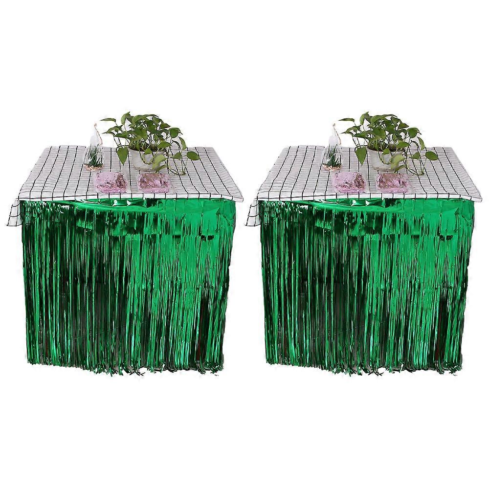 Versatile Metallic Foil Fringe Table Skirt, Party Decoration with Shiny Surface, Lightweight for Simple Installation, Multiple Color Choices,