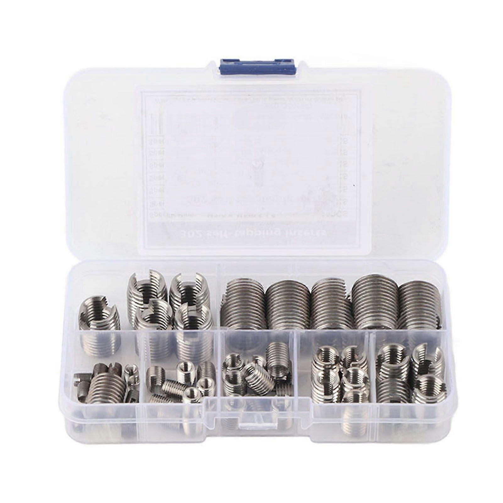 50 Piece Stainless Steel Internal Self-Drilling Thread Insert Set Thread Reinforcement Repair Tool