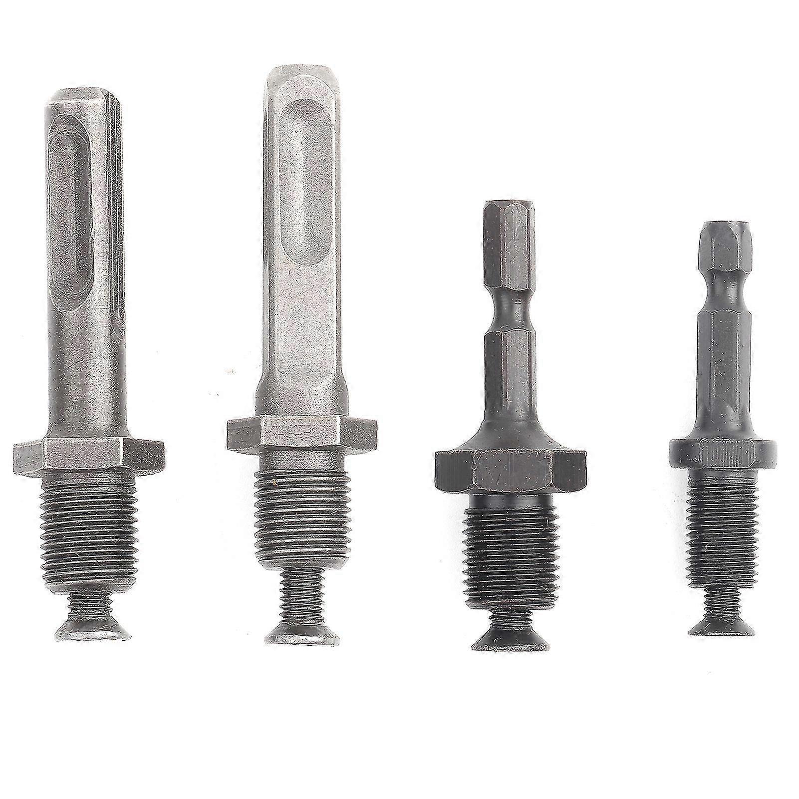 4 Pcs Drill Chuck Connector Square Hex Round Shank Adapter Rod Conversion Adapter