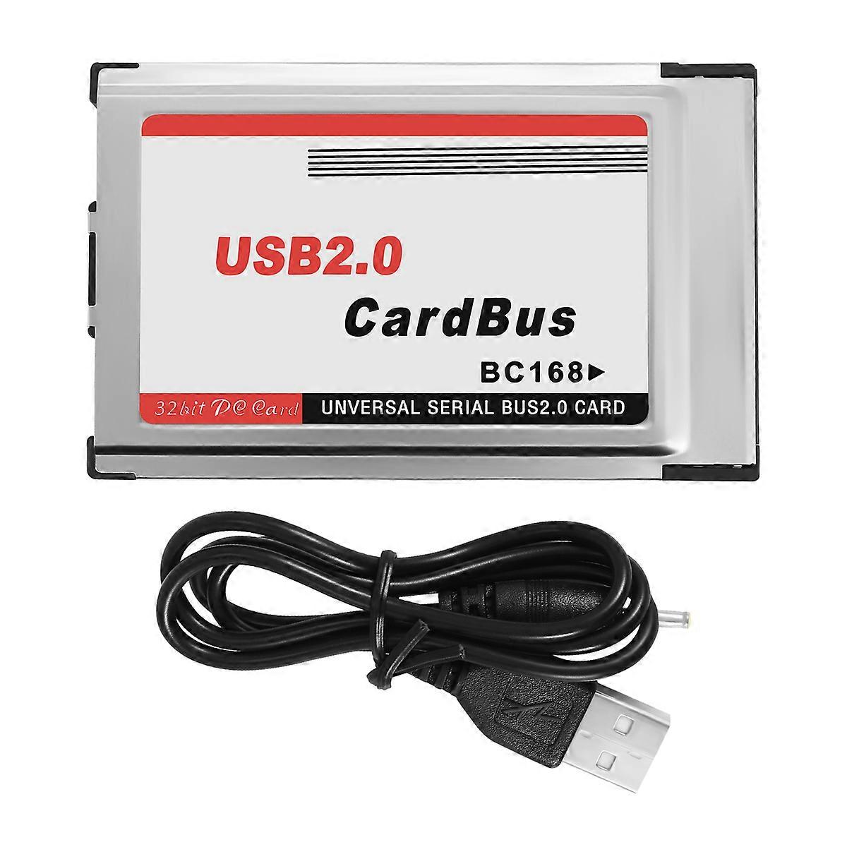 PCMCIA zu USB 2.0 CardBus Dual 2 Port 480M Kartenadapter für Laptop PC Computer